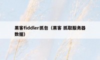 黑客fiddler抓包（黑客 抓取服务器数据）