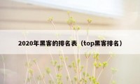 2020年黑客的排名表（top黑客排名）