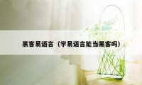 黑客易语言（学易语言能当黑客吗）