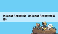 想当黑客在哪里拜师（想当黑客在哪里拜师最好）