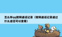 怎么样qq视频通话记录（视频通话记录通过什么途径可以查看）