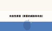 攻击性黑客（黑客的威胁和攻击）