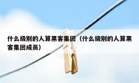 什么级别的人算黑客集团（什么级别的人算黑客集团成员）