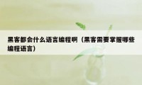 黑客都会什么语言编程啊（黑客需要掌握哪些编程语言）