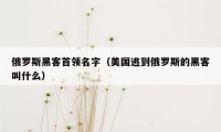 俄罗斯黑客首领名字（美国逃到俄罗斯的黑客叫什么）