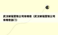 武汉邮箱营销公司有哪些(武汉邮箱营销公司有哪些部门)