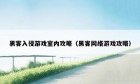 黑客入侵游戏室内攻略（黑客网络游戏攻略）