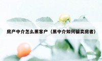 房产中介怎么黑客户（黑中介如何骗卖房者）