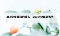 263企业邮箱的域名（263企业邮箱账号）