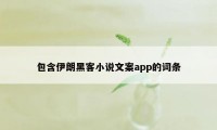 包含伊朗黑客小说文案app的词条