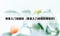 黑客入门级相机（黑客入门级相机哪款好）