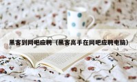 黑客到网吧应聘（黑客高手在网吧应聘电脑）